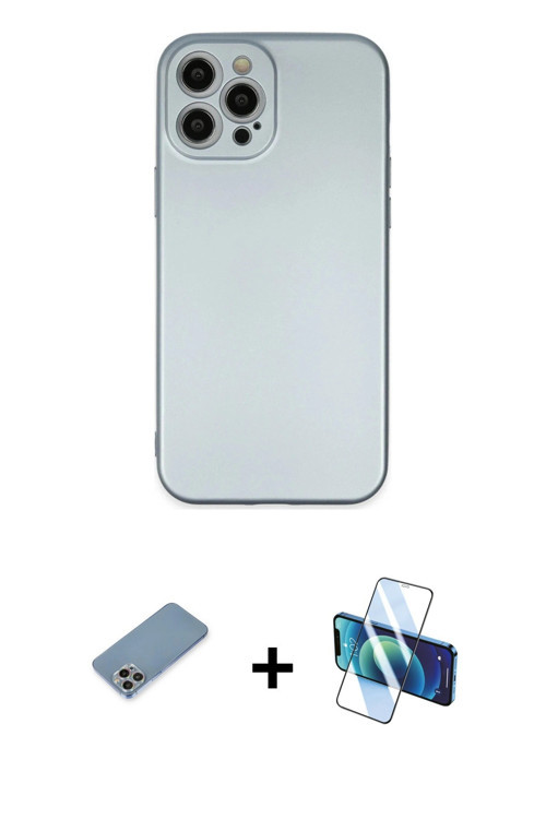 ieg™ iPhone 12 Pro Max Kılıf Ahenk Serisi - Siyah 3D Antistatik Seramik Nano Ekran Koruyucu + Gökkuş