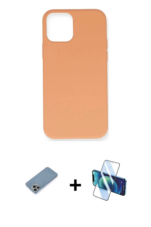 ieg™ iPhone 12 Pro Max Kılıf Ahenk Serisi - Siyah 3D Antistatik Seramik Nano Ekran Koruyucu + Gökkuş