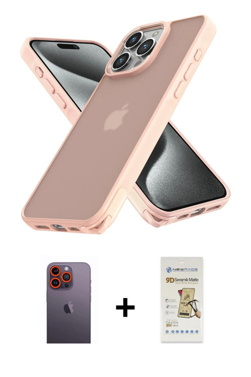 ieg™ iPhone 12 Pro Max Kılıf Atlas Form - Siyah Mat Seramik Nano Ekran Koruyucu + Turuncu Neon Fosfo