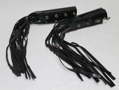 Tex 2060 Chopper Motosiklet Elcik Püsküllü Motorsiklet Elciği Chopper Püskül Deri Elcik Siyah