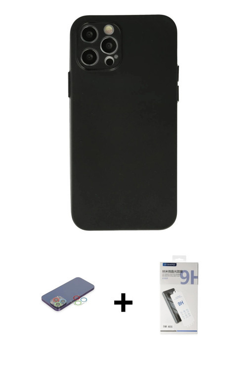 ieg™ iPhone 12 Pro Max Kılıf Atlas Minimal Prime - Şeffaf Uv Polymer Nano Ekran Koruyucu + Mavi Renk