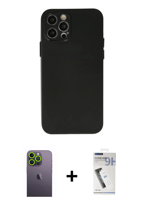 ieg™ iPhone 12 Pro Max Kılıf Atlas Minimal Prime - Şeffaf Uv Polymer Nano Ekran Koruyucu + Yeşil Neo
