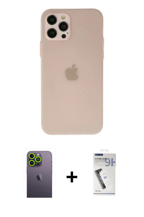 ieg™ iPhone 12 Pro Max Kılıf Atlas Minimal Prime - Şeffaf Uv Polymer Nano Ekran Koruyucu + Yeşil Neo