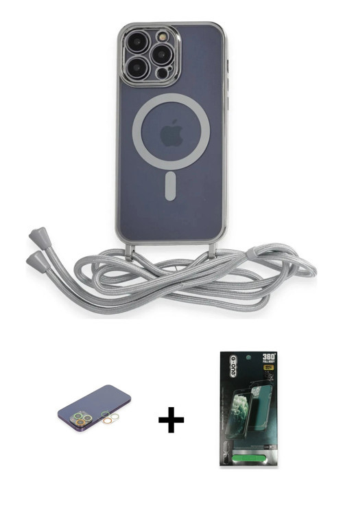 ieg™ iPhone 12 Pro Max Kılıf Eksen Özel Seri - Siyah 360 Mat Full Body Arka Koruyucu + Sarı Renkli K