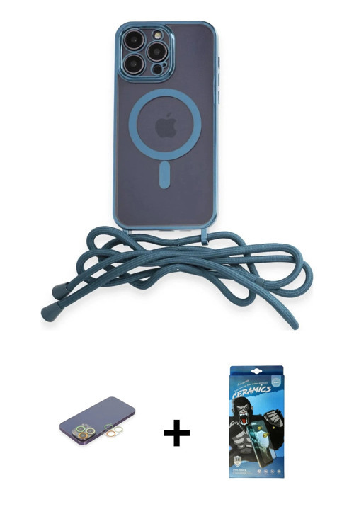 ieg™ iPhone 12 Pro Max Kılıf Eksen Özel Seri - Siyah 34D Izgaralı Cam + Sarı Renkli Kamera Lens Koru