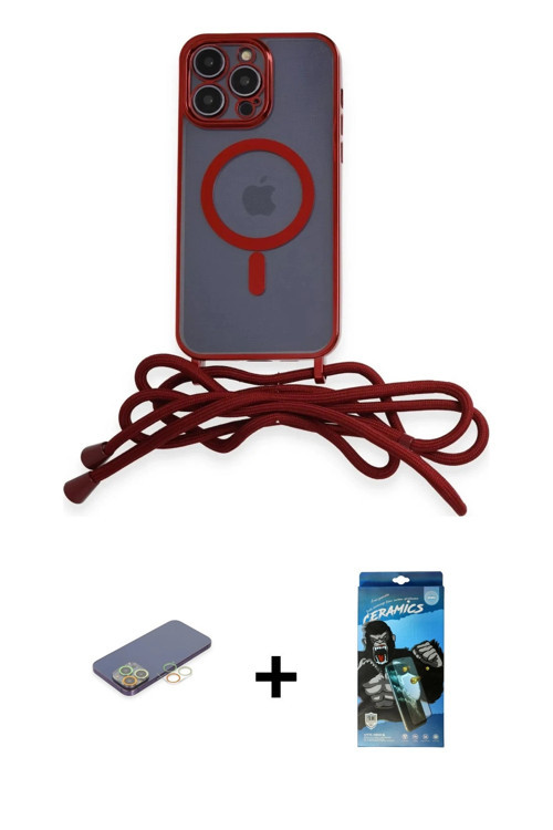 ieg™ iPhone 12 Pro Max Kılıf Eksen Özel Seri - Siyah 34D Izgaralı Cam + Sarı Renkli Kamera Lens Koru