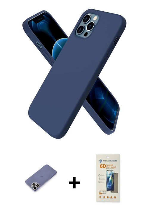 iPhone 12 Pro Max Kılıf Kozmos Yansıma Özel Seri - Siyah 6D Mat Seramik Hayalet Nano Ekran Koru