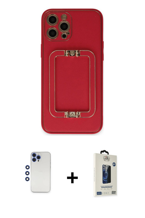 ieg™ iPhone 12 Pro Max Kılıf Kozmos Minimal Prime - Siyah Bilvis Hayalet Cam Ekran Koruyucu + Lacive