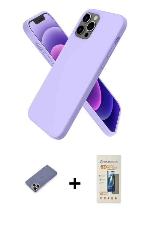 iPhone 12 Pro Max Kılıf Kozmos Yansıma Özel Seri - Siyah 6D Mat Seramik Hayalet Nano Ekran Koru