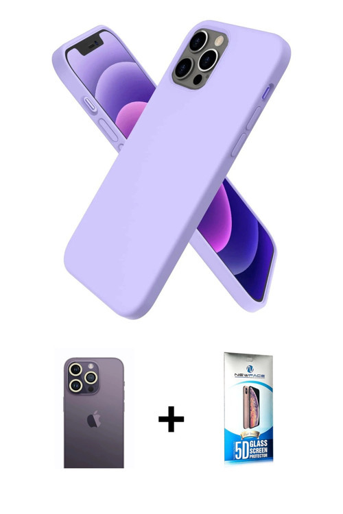 ieg™ iPhone 12 Pro Max Kılıf Kozmos Yansıma Özel Seri - Siyah 5D Eko Cam Ekran Koruyucu + Beyaz Neon