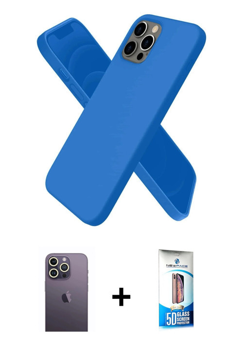ieg™ iPhone 12 Pro Max Kılıf Kozmos Yansıma Özel Seri - Siyah 5D Eko Cam Ekran Koruyucu + Beyaz Neon