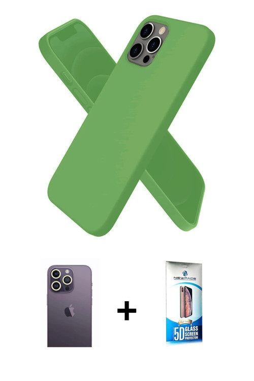 ieg™ iPhone 12 Pro Max Kılıf Kozmos Yansıma Özel Seri - Siyah 5D Eko Cam Ekran Koruyucu + Beyaz Neon