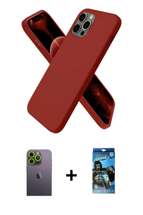 ieg™ iPhone 12 Pro Max Kılıf Kozmos Yansıma Özel Seri - Siyah 34D Izgaralı Cam + Yeşil Neon Fosforlu