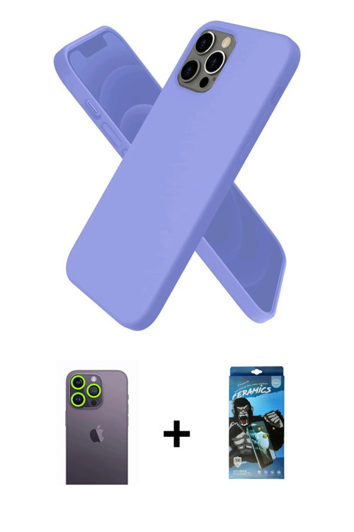 ieg™ iPhone 12 Pro Max Kılıf Kozmos Yansıma Özel Seri - Siyah 34D Izgaralı Cam + Yeşil Neon Fosforlu