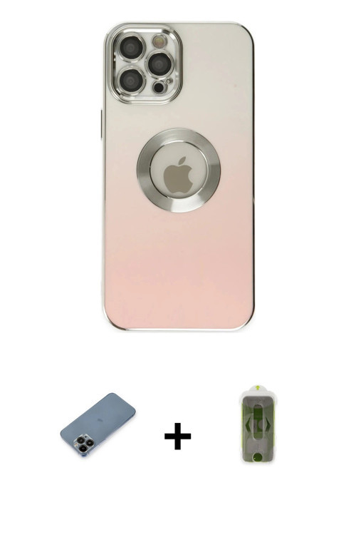 iPhone 12 Pro Max Kılıf Kutup Yansıma Özel Seri - Siyah Joko Magic 5D Hayalet Cam + Siyah Shine