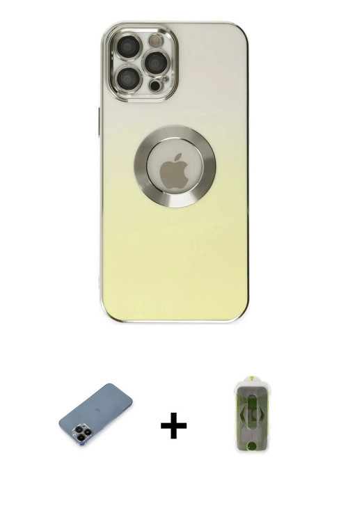 iPhone 12 Pro Max Kılıf Kutup Yansıma Özel Seri - Siyah Joko Magic 5D Hayalet Cam + Siyah Shine