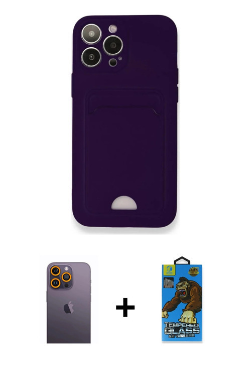 iPhone 12 Pro Max Kılıf Vadi Çizgi Prime - Siyah 18D Cam Ekran Koruyucu + Sarı Neon Fosforlu Ka