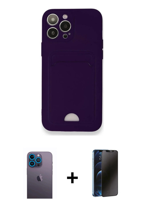 iPhone 12 Pro Max Kılıf Vadi Çizgi Prime - Siyah 3D Antistatik Hayalet Cam Ekran Koruyucu + Mav