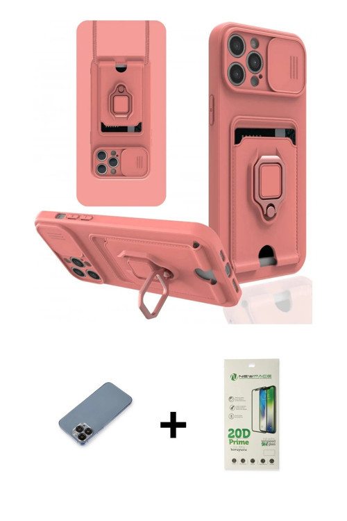 iPhone 12 Pro Max Kılıf Vadi Form Prime - Siyah 20D Premium Cam Ekran Koruyucu + Siyah Metal Ka