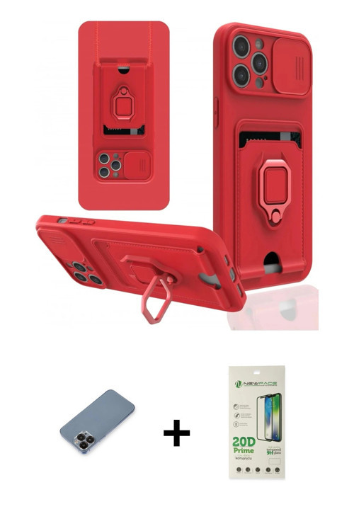 iPhone 12 Pro Max Kılıf Vadi Form Prime - Siyah 20D Premium Cam Ekran Koruyucu + Siyah Metal Ka