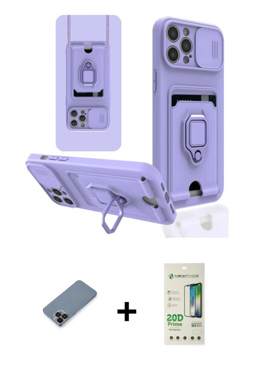 iPhone 12 Pro Max Kılıf Vadi Form Prime - Siyah 20D Premium Cam Ekran Koruyucu + Siyah Metal Ka