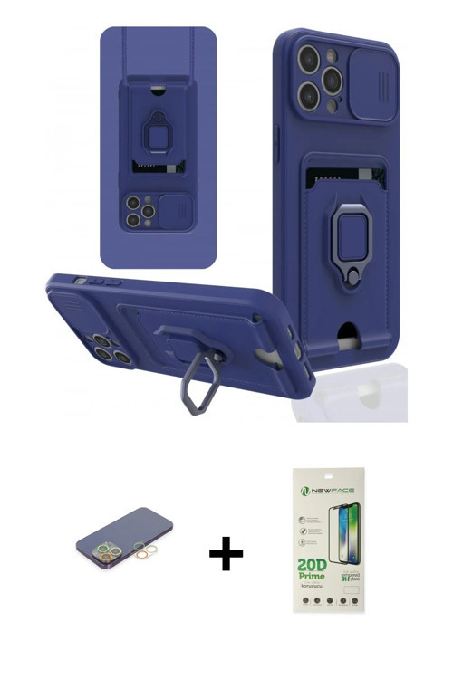 iPhone 12 Pro Max Kılıf Vadi Form Prime - Siyah 20D Premium Cam Ekran Koruyucu + Sarı Renkli Ka
