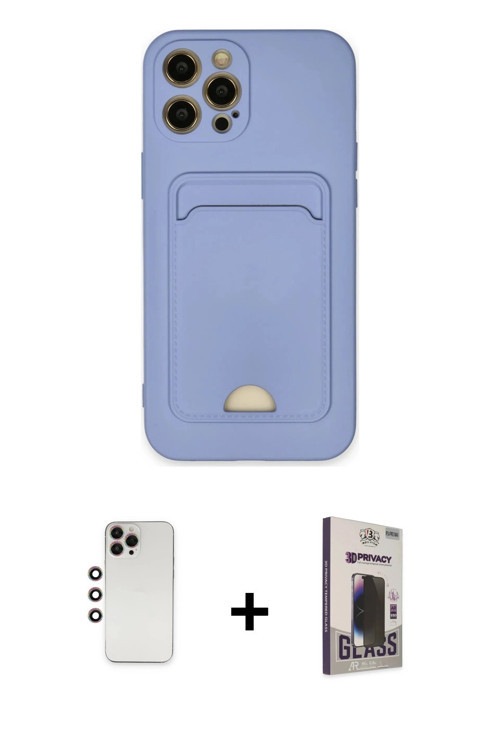 iPhone 12 Pro Max Kılıf Vadi Çizgi Prime - Siyah Bilvis Hayalet Cam Ekran Koruyucu + Gökkuşağı