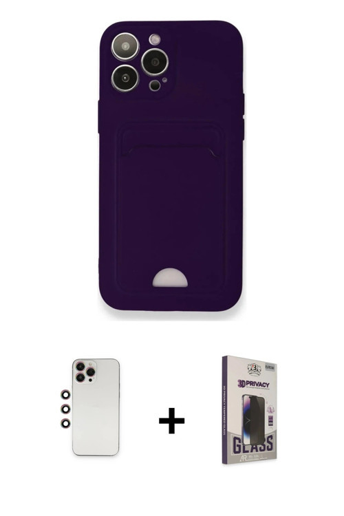 iPhone 12 Pro Max Kılıf Vadi Çizgi Prime - Siyah Bilvis Hayalet Cam Ekran Koruyucu + Gökkuşağı