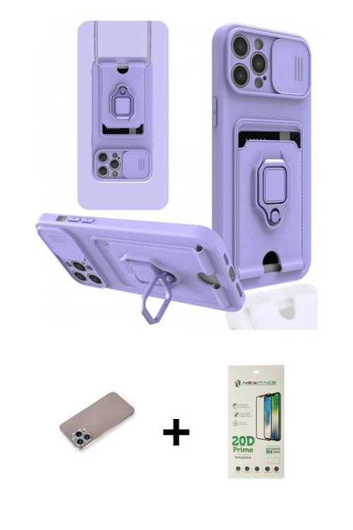 iPhone 12 Pro Max Kılıf Vadi Form Prime - Siyah 20D Premium Cam Ekran Koruyucu + Sierra Blue Sh