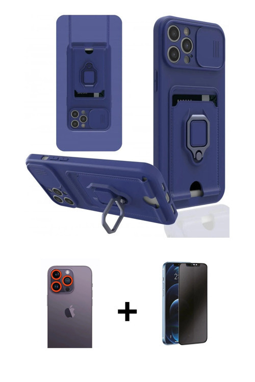iPhone 12 Pro Max Kılıf Vadi Form Prime - Siyah 3D Antistatik Hayalet Cam Ekran Koruyucu + Turu