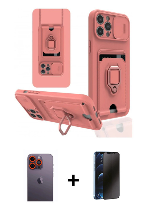 iPhone 12 Pro Max Kılıf Vadi Form Prime - Siyah 3D Antistatik Hayalet Cam Ekran Koruyucu + Turu
