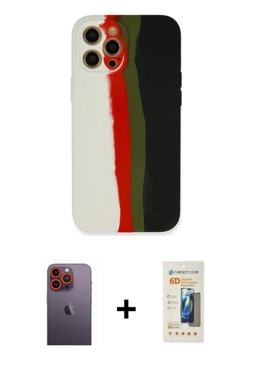 iPhone 12 Pro Max Kılıf Yadigar Çizgi - Siyah 6D Mat Seramik Hayalet Nano Ekran Koruyucu + Turu