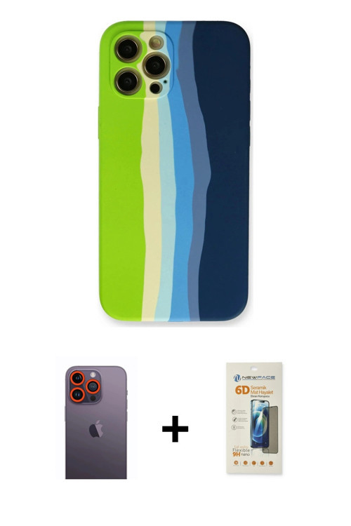 iPhone 12 Pro Max Kılıf Yadigar Çizgi - Siyah 6D Mat Seramik Hayalet Nano Ekran Koruyucu + Turu