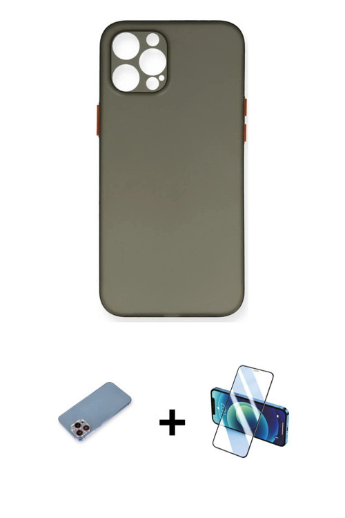 iPhone 12 Pro Max Kılıf Yadigar Yansıma Serisi - Siyah 3D Antistatik Seramik Nano Ekran Koruyuc