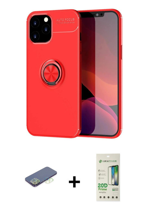 iPhone 12 Pro Max Kılıf Yankı Form Prime - Siyah 20D Premium Cam Ekran Koruyucu + Yeşil Renkli
