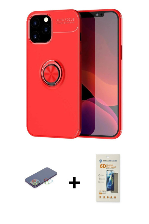 iPhone 12 Pro Max Kılıf Yankı Form Prime - Siyah 6D Mat Seramik Hayalet Nano Ekran Koruyucu + M