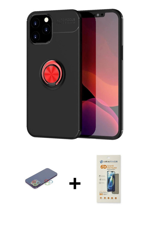 iPhone 12 Pro Max Kılıf Yankı Form Prime - Siyah 6D Mat Seramik Hayalet Nano Ekran Koruyucu + M
