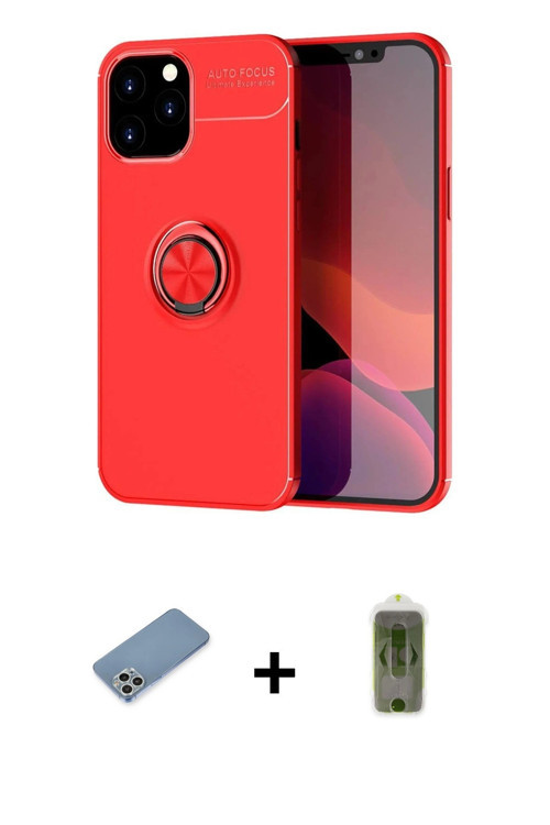 iPhone 12 Pro Max Kılıf Yankı Form Prime - Siyah Joko Magic 5D Hayalet Cam + Gümüş Shine Kamera