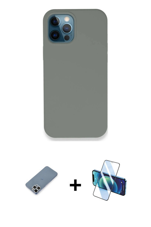 ieg™ iPhone 12 Pro Max Kılıf Zirve Modern Özel Seri - Siyah 3D Antistatik Seramik Nano Ekran Koruyuc