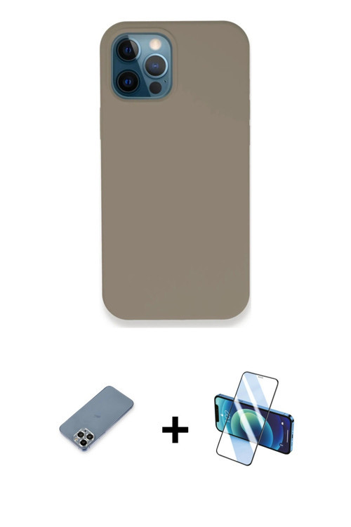 iPhone 12 Pro Max Kılıf Zirve Modern Özel Seri - Siyah 3D Antistatik Seramik Nano Ekran Koruyuc