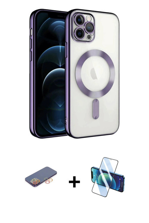 iPhone 13 Pro Kılıf Nova Işık Özel Seri - Siyah 3D Antistatik Seramik Nano Ekran Koruyucu + Tur