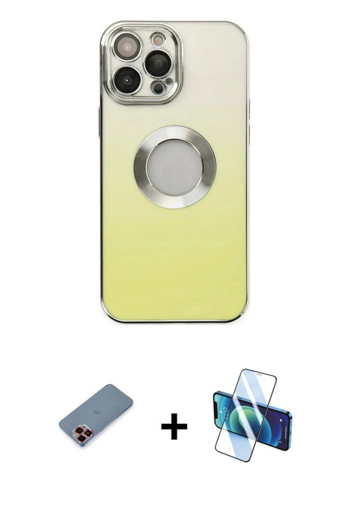 iPhone 13 Pro Kılıf Kutup Yansıma Özel Seri - Siyah 3D Antistatik Seramik Nano Ekran Koruyucu +