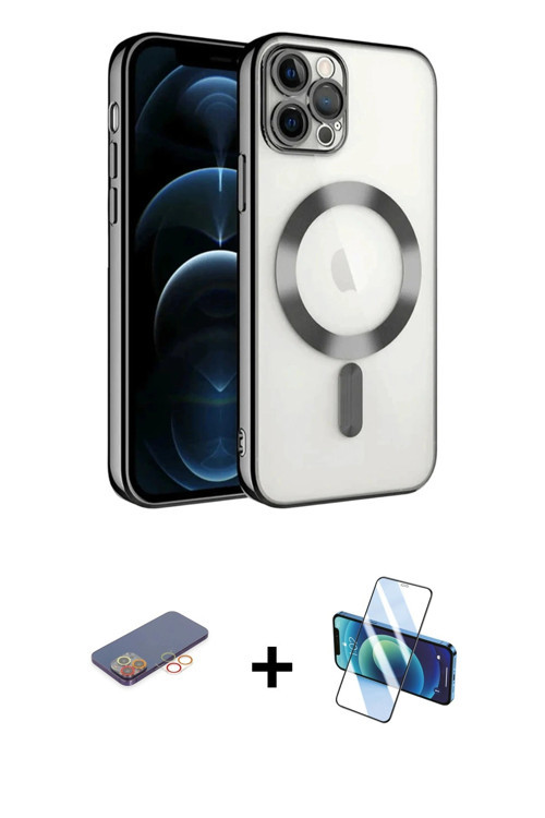 iPhone 13 Pro Kılıf Nova Işık Özel Seri - Siyah 3D Antistatik Seramik Nano Ekran Koruyucu + Tur