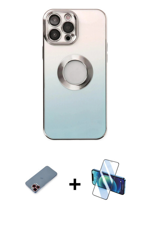 iPhone 13 Pro Kılıf Kutup Yansıma Özel Seri - Siyah 3D Antistatik Seramik Nano Ekran Koruyucu +
