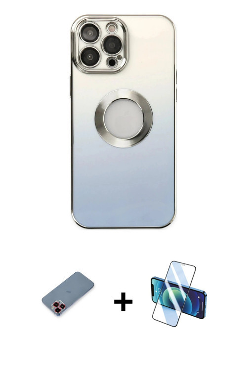 iPhone 13 Pro Kılıf Kutup Yansıma Özel Seri - Siyah 3D Antistatik Seramik Nano Ekran Koruyucu +