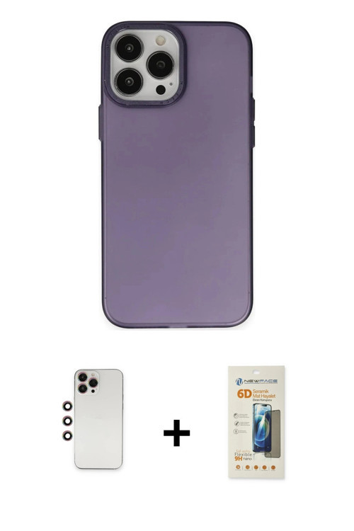 iPhone 13 Pro Max Kılıf Ahenk Çizgi Prime - Siyah 6D Mat Seramik Hayalet Nano Ekran Koruyucu +