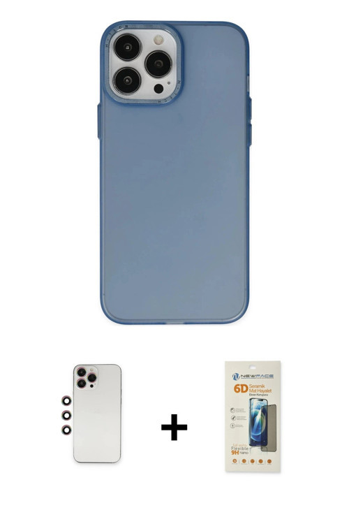 iPhone 13 Pro Max Kılıf Ahenk Çizgi Prime - Siyah 6D Mat Seramik Hayalet Nano Ekran Koruyucu +