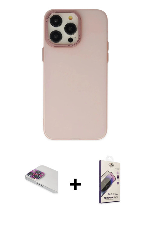 ieg™ iPhone 13 Pro Max Kılıf Ahenk Çizgi Prime - Siyah Bilvis 3D Mat Cam Ekran Koruyucu + Gökkuşağı