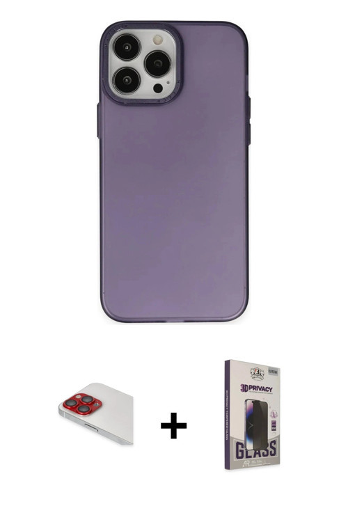 ieg™ iPhone 13 Pro Max Kılıf Ahenk Çizgi Prime - Siyah Bilvis Hayalet Cam Ekran Koruyucu + Kırmızı P
