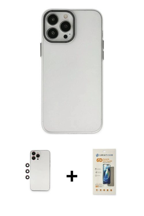 iPhone 13 Pro Max Kılıf Ahenk Çizgi Prime - Siyah 6D Mat Seramik Hayalet Nano Ekran Koruyucu +